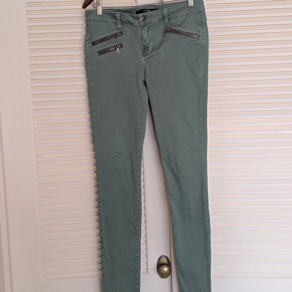 Joe's Jeans Rocker Skinny Mid-Rise Eucalyptus Green Zip Pockets Size 29 EUC - Picture 2 of 9